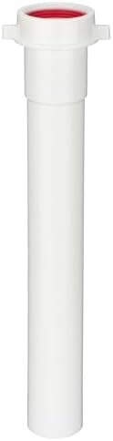 (1 Pack) Yariwiz White Sink Drain Extension Thread Pipe1 1/2 Inch x 12 inch Length for Kitchen Sink Drain Pipe Tubular KSD-005W