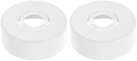 uxcell 2Pcs Wall Split Pipe Flanges, 0.98" Thick Plastic Cuttable Escutcheon Plate Plumbing Cover Fit 0.8"/1"/1.3" OD for Water Pipe Faucet Decoration, White