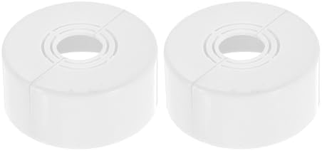 uxcell 2Pcs Wall Split Pipe Flanges, 1.18" Thick Plastic Cuttable Escutcheon Plate Plumbing Cover Fit 0.8"/1"/1.3" OD for Water Pipe Faucet Decoration, White
