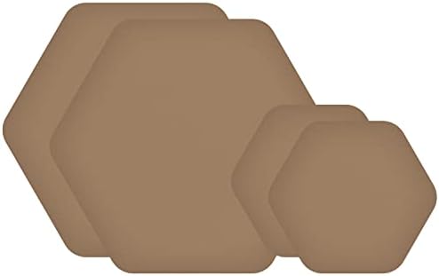 GEAR AID Tenacious Tape Hex Repair Patches, 2.5" & 1.5", Coyote, 4 Count | Pre-Cut Peel-and-Stick Repair Patches for Fixing Holes, Tears and Burns in Jackets, Tents, Sleeping Bags and Gear