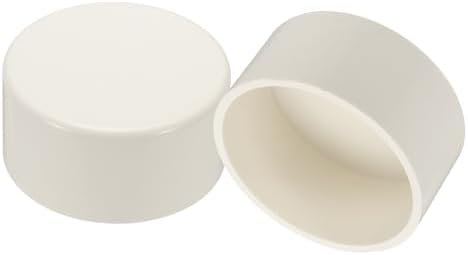 PATIKIL PVC Pipe End Caps, 2 Pack 3.5" Diameter Pipe Cover Cap Plug Adapter Socket Fittings for Build DIY Furniture Garden Shelf Water Line, White