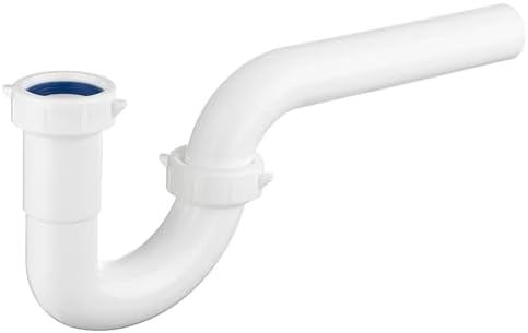 (1 Pack) Yariwiz White 1 1/4 Inch Basin Sink Drain Pipe Tubular Kit, Not Used for Kitchen Sink KSD-003W