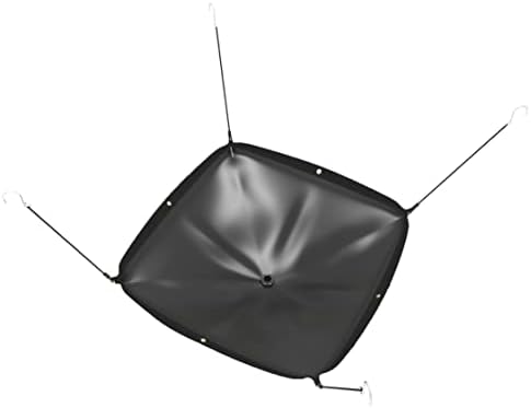 GARVIN Ceiling Leak Diverter Tarp, 5 x 5 ft Heavy Duty 420D Oxford Roof Leak Catcher Kit with 10 ft Drain Hose, Waterproof Rain Drip Diverter for Warehouse, Garage, Office, Black
