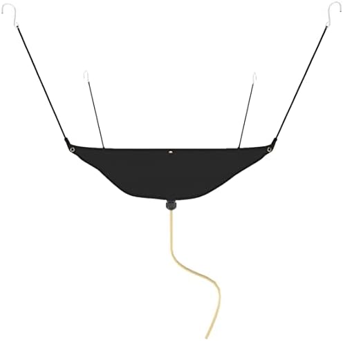 GARVIN Ceiling Leak Diverter Tarp, 5 x 5 ft Heavy Duty 420D Oxford Roof Leak Catcher Kit with 10 ft Drain Hose, Waterproof Rain Drip Diverter for Warehouse, Garage, Office, Black