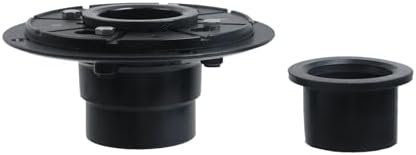 6-1/2 Inches Shower Drain Base Kit, Black Plastic Sub Drain with Base Flange and Rubber Gasket for Square/Linear Shower Installation, for Sewer Pipe Diameters of 2"
