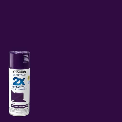 Rust-Oleum 249097 Gloss Purple Painters Touch 2X Spray Paint, 12 oz., Aerosol Can (Pack of 6)