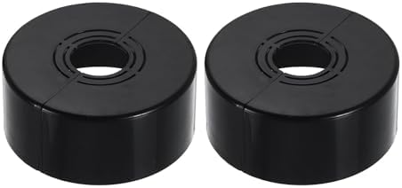uxcell 2Pcs Wall Split Pipe Flanges, 1.18" Thick Plastic Cuttable Escutcheon Plate Plumbing Cover Fit 0.8"/1"/1.3" OD for Water Pipe Faucet Decoration, Black