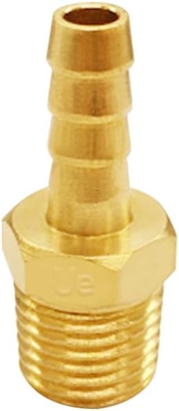 Uenede Brass 1/4" NPT Male to 5/16" Hose Barbed Fittings, 6PCS | Barb Pipe Fittings with Clamps Air Line Repair Connectors for Water Oil Gas