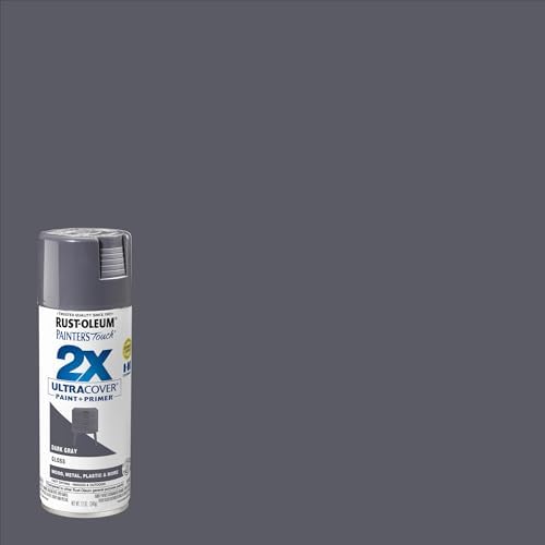 Rust-Oleum 334031-6PK Painter's Touch 2X Ultra Cover Spray Paint, 12 oz, Gloss Dark Gray, 6 Pack