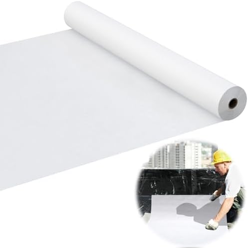 Contouring Polyester Roof Reinforcement Fabric White, 40 in x 162 ft Elastomeric Roof Coating, Roofing Tool and Fabric Sealer to Reinforce Strength for Roofs