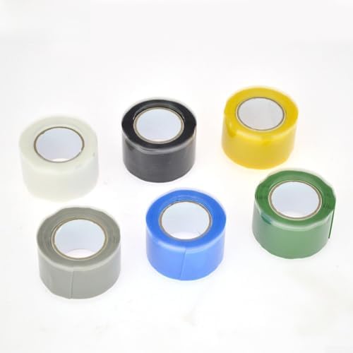 Self Fusing Silicone Tape for Wire Splicing and Sports Equipment Grip, Double Sided with Flame Retardant PVC for Enhanced Safety and Durability (Blue)