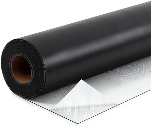 Pushglossy 1 Roll EPDM Rubber Roofing Membrane 50 Mil, 39" x 20 Ft, Black