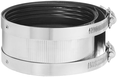 uxcell Flexible Pipe Coupling, 108mm Pipe Connector with Stainless Steel Hose Clamps Stainless Steel Pipe Repair Clamp for Plastic and Metal Pipes