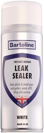 Bartoline Leak Sealer Spray,White 13.5 oz - Waterproof Sealant for Roofs, Gutters, Pipes, Cracks & Outdoor Repairs Durable & Overpaintable - 400 ml