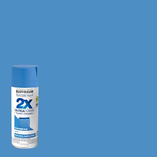 Rust-Oleum 334080 Painter's Touch 2X Ultra Cover Spray Paint, 12 oz, Satin Wildflower Blue (Pack of 4)