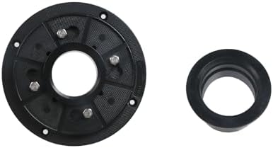 6-1/2 Inches Shower Drain Base Kit, Black Plastic Sub Drain with Base Flange and Rubber Gasket for Square/Linear Shower Installation, for Sewer Pipe Diameters of 2"