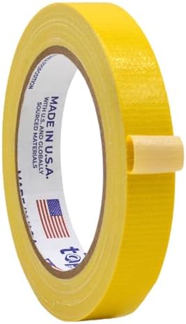 WOD DTC10 Advanced Strength Industrial Grade Yellow Duct Tape, 3/4 inch x 60 ft. Waterproof, UV Resistant For Crafts & Home Improvement
