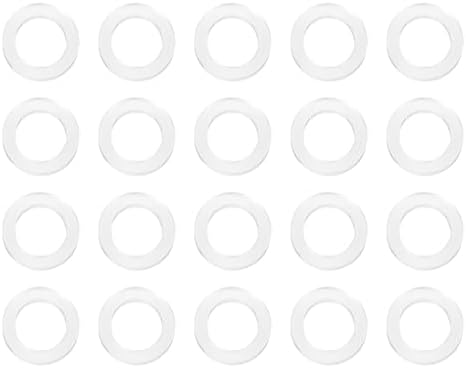 PATIKIL M10 Silicone Flat Washer, 20 Pcs 10mm ID 16mm OD 2mm Thick Plain Washer Grommets O-Ring Sealing Gasket Spacer for Faucet Pipe Water Hose Shower Door Handles, White