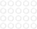 PATIKIL M10 Silicone Flat Washer, 20 Pcs 10mm ID 16mm OD 2mm Thick Plain Washer Grommets O-Ring Sealing Gasket Spacer for Faucet Pipe Water Hose Shower Door Handles, White