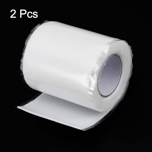 HARFINGTON 2 Rolls Self Fusing Silicone Tape 2" x 3ft x 0.04" Waterproof Sealing Plumbing Rubber Tape for Water Pipe Hose Leak Silicone Grip Repair Seal, White