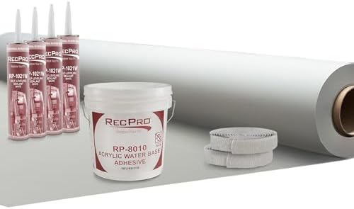 RecPro 25' RV Rubber Roof Kit | Light Gray | Made in USA