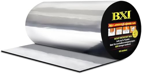 BXI Flashing Roll Tape Membrane, 12 inches X 32 Feet Thick Waterproof Patch Seal Tape, Self-adhesive SBS Modified Rubberized Asphalt, Deck Seam Joist Leak Sealant for Roof Window Gutter Repair Outdoor
