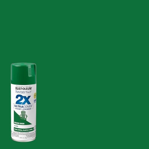 Rust-Oleum 334039 Painter's Touch 2X Ultra Cover Spray Paint, 12 oz, Gloss Meadow Green (Pack of 4)