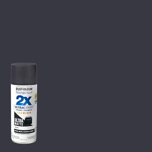 Rust-Oleum 331187 Painter's Touch 2X Ultra Cover Spray Paint, 12 oz, Ultra Matte Slate (Pack of 4)