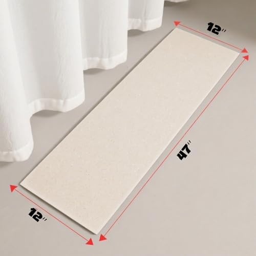 Super Absorbent Bath Mat for Shower & Tub, Bathroom Door Strip Runner, Under Shower Curtain Drip Rail, Non-Slip Floor Protector, Cut to Fit (Ivory, 47''x12'')
