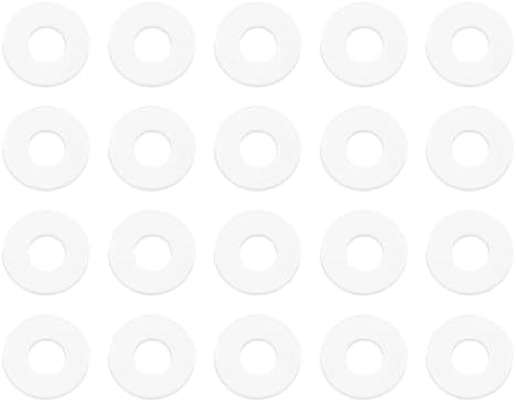 PATIKIL M10 Silicone Flat Washer, 20 Pcs 10mm ID 20mm OD 2mm Thick Plain Washer Grommets O-Ring Sealing Gasket Spacer for Faucet Pipe Water Hose Shower Door Handles, White
