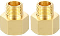 METALLIXITY 2PCS 1/2" FNPT x 3/8" MNPT Thread Brass Hex Extension Adapters | Brass Pipe Fittings, Female to Male Adapters for Water Line, Tub Spout/Shower Head