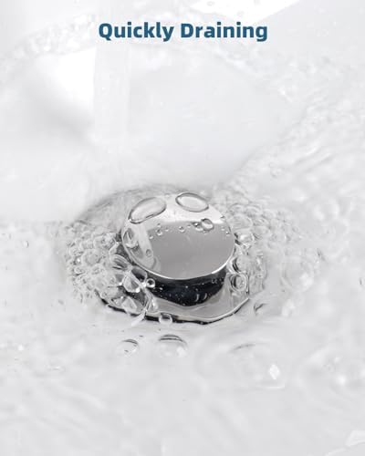 Hygie Rinse Universal Bathroom Sink Drain Stopper with Lift Rod, Chrome