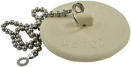 Danco Tub Drain Stopper, 1-3/8 in, Rubber, White (80783)