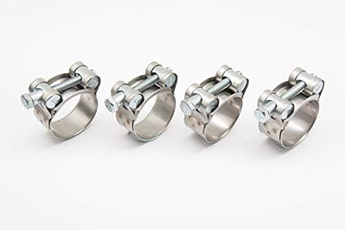 Autobahn88 T-Bolt Clamp, for Hose OD= 1.28-1.4" (32-35mm), for Fuel Pump, Filter, Hose, Plumbing (Pack of 4)