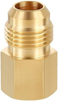 METALLIXITY 1PCS 1/4"FNPTx3/8"Male Flare Thread Brass Hex Extension Adapter | Female to Male Adapters, Brass Pipe Fittings for Water Line, Tub Spout/Shower Head