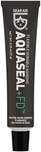 GEAR AID Aquaseal FD Flexible Durable Repair Adhesive for Fixing Tears and Holes in Waders, Wetsuits, PVC Inflatables, Vinyl and Outdoor Gear, Dries Clear, 0.75 oz, 1 Pack