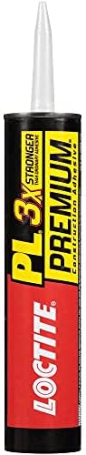 Loctite PL Premium Polyurethane Construction Adhesive, 10 fl oz Cartridge, 1 Pack - Versatile Construction Glue for Wood, Concrete, Stone, Metal & More