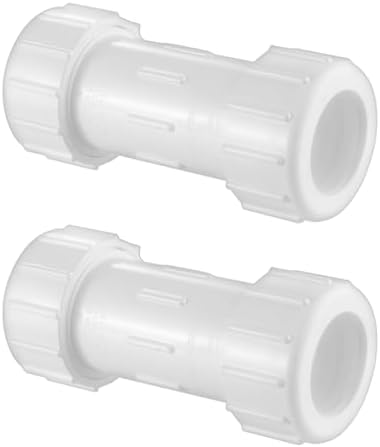 LESSO 1 Inch PVC Compression Coupling, 2PCS, NSF White