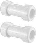 LESSO 1 Inch PVC Compression Coupling, 2PCS, NSF White