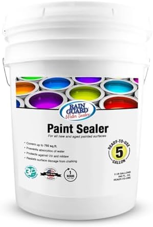Rain Guard Water Sealers SP-9005 Paint Sealer 5 Gallon - Clear Semi-Satin Finish - Water Repellent Protection for All Painted Surfaces - Water-Based Silane/Siloxane Acrylic