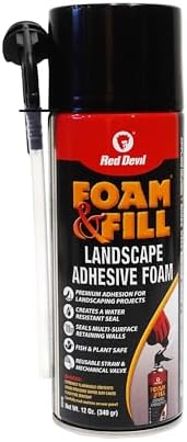 Red Devil 0916 Spray Foam & Fill Landscape Adhesive Foam, Gap Filler, 12 oz, Black, 1 Pack