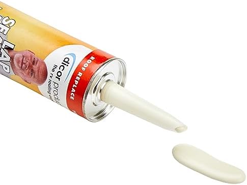 Dicor 501LSV-1 HAPS-Free Self-Leveling Lap Sealant for horizontal surfaces - 10.3 Oz, Ivory, Secure, Ideal for RV Roofing, Maintenance, Repair, Appliance Application