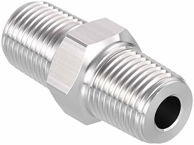 1/8" Male NPT To 1/8" Male NPT SUS304 Hex Nipple | Solid Male Pipe Adapter Hose Connectors for Pipe Repair, Bathroom Remodel, Tool Extensions, Compression, Irrigation