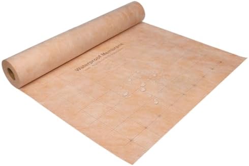180 Sq Ft Waterproof Membrane with Pre-Marked Grid Design, 24Mils Thick