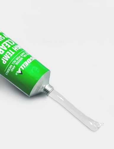 Visbella High Temperature RTV Silicone Gasket Maker, Sealed Oil Resistant Waterproof Quick Dry Liquid for Bonding Internal Combustion, Steam Turbines, Automotive Engine Parts 3.7OZ (Clear)