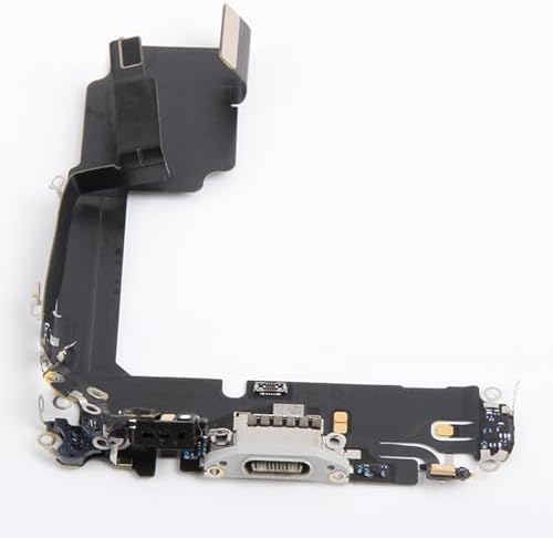 OEM for iPhone 15 Pro Lightning Charging Port Replacement (White Titanium) Original USB Dock Connector Flex Cable Assembly with Waterproof Tape Tool Kit for A2848, A3101, A3102, A3104