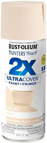Rust-Oleum Painter's Touch 2X Ultra Cover Spray Paint, Satin Ivory Silk