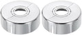 uxcell 2Pcs Wall Split Pipe Flanges, 0.98" Thick Plastic Cuttable Escutcheon Plate Plumbing Cover Fit 0.8"/1"/1.3" OD for Water Pipe Faucet Decoration, Silver