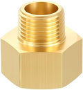 METALLIXITY 1PCS 3/4" FNPT x 1/2" MNPT Thread Brass Hex Extension Adapters | Brass Pipe Fittings, Female to Male Adapters for Water Line, Tub Spout/Shower Head
