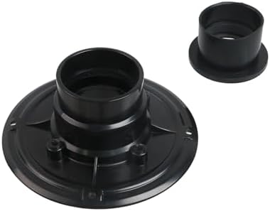 6-1/2 Inches Shower Drain Base Kit, Black Plastic Sub Drain with Base Flange and Rubber Gasket for Square/Linear Shower Installation, for Sewer Pipe Diameters of 2"